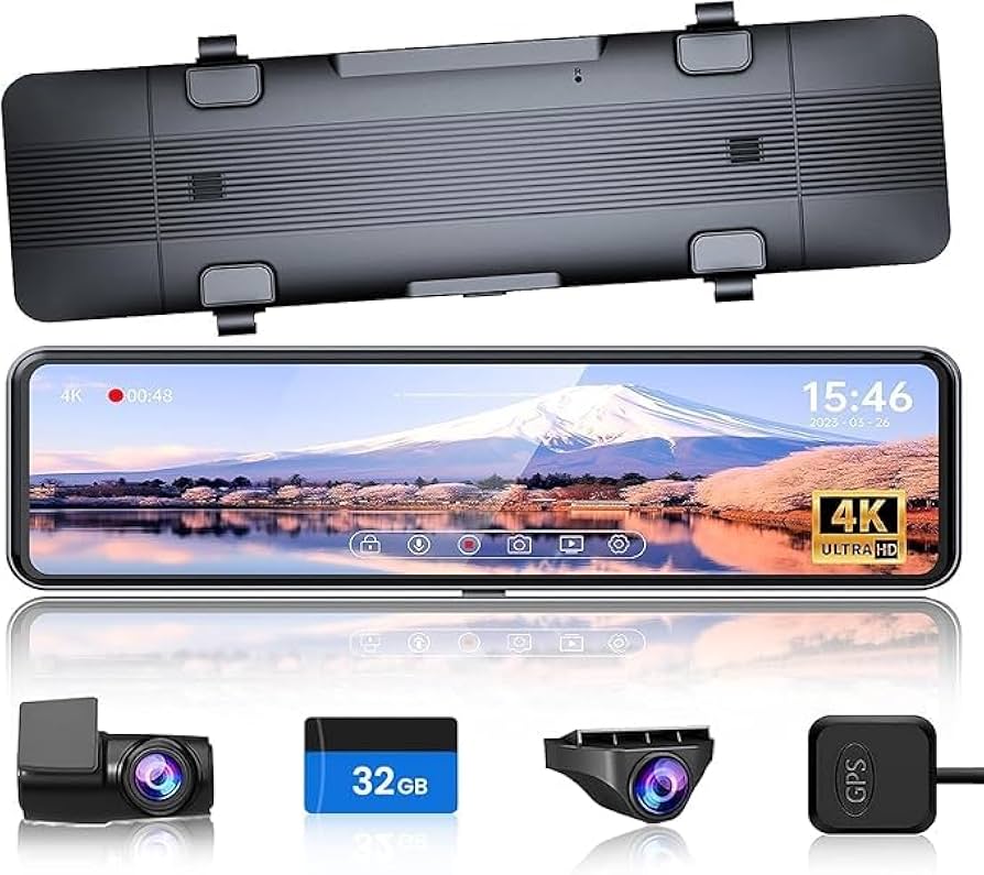 ドライブレコーダー ミラー型 分離式 前後カメラ 11インチモニター Amazon | Changer ドライブレコーダー ミラー型 前後カメラ 4K+